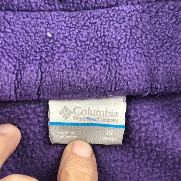 Columbia Women Fleece Jacket Size XL Full Zip Staand Collar Outdoors Purple Cozy - Picture 6 of 12